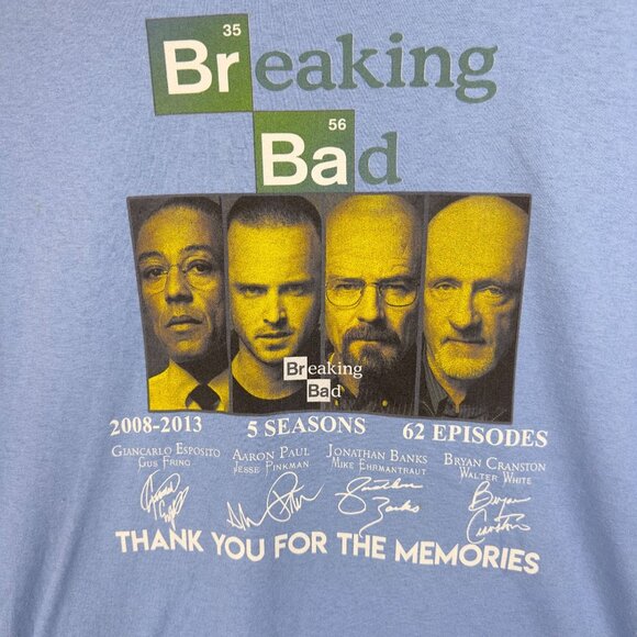 Gildan Breaking Bad Graphic Tee Men XL Light Blue Heavy Cotton Crewneck - Picture 3 of 8